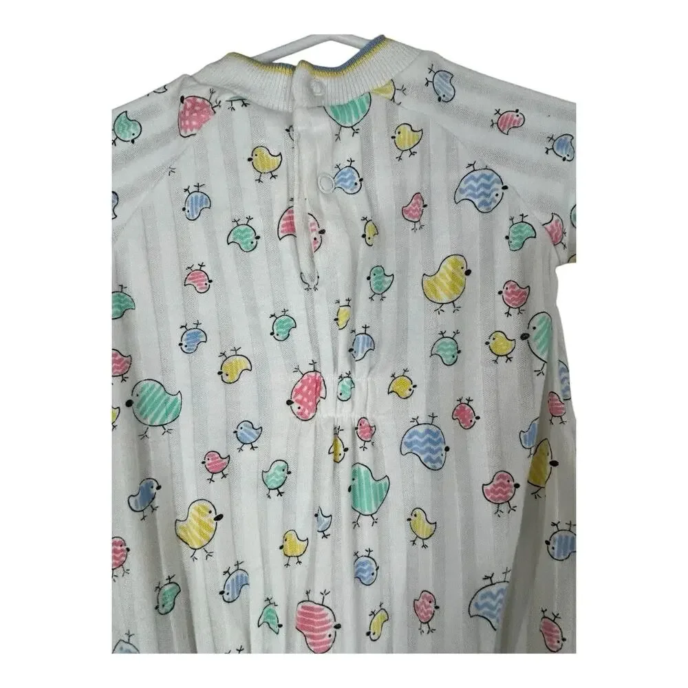 Vintage Health-Tex Baby Romper Bodysuit Click Click Chicken Chicks Sz 3-6 Months